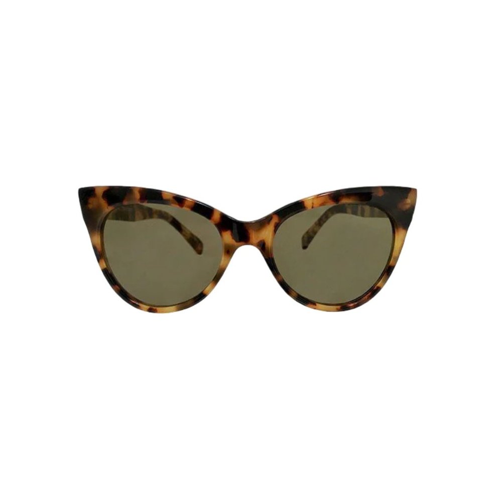 Norma Kamali | SQUARE CAT EYE SUNGLASSES | COLOR: TOKYO TORT/GREEN